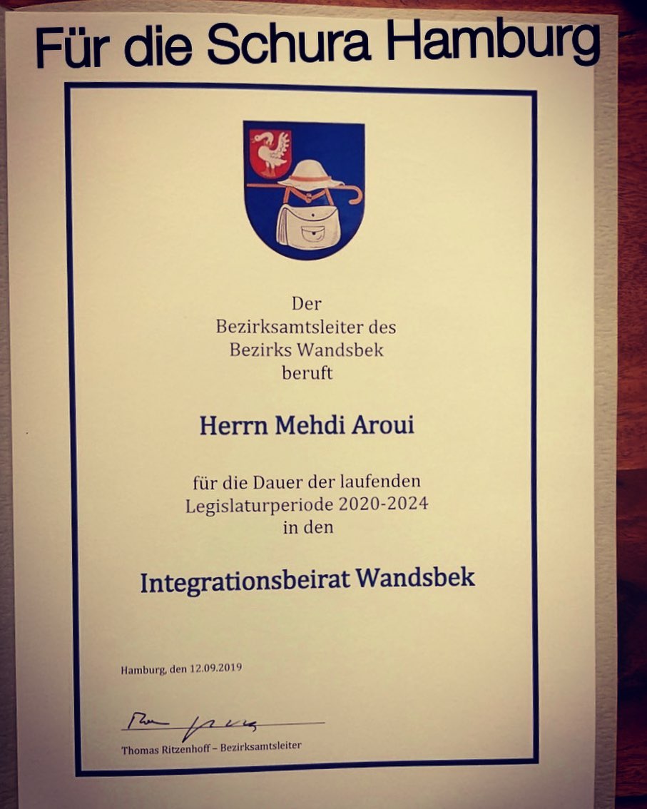 Mehdi Aroui Integrationsbeirat Hamburg Wandsbek