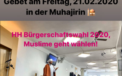 Hamburger Bürgerschaftswahlkampf in der Muhajirin Moschee